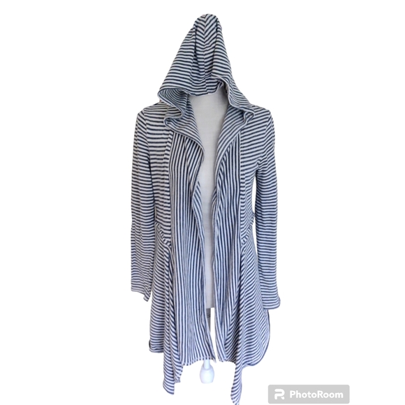 Max Studio Womens Striped Long Sleeve Knit Open-Front‎ Cardigan Sweater Small - Picture 1 of 6